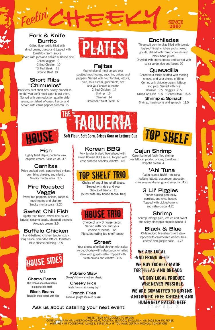 Cheeky Taqueria - Sandy Springs, GA menu_pic