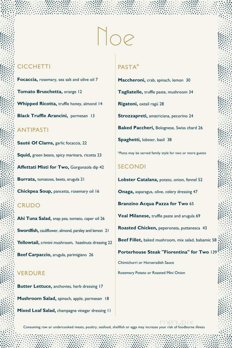 Noe - Kapolei, HI menu_pic