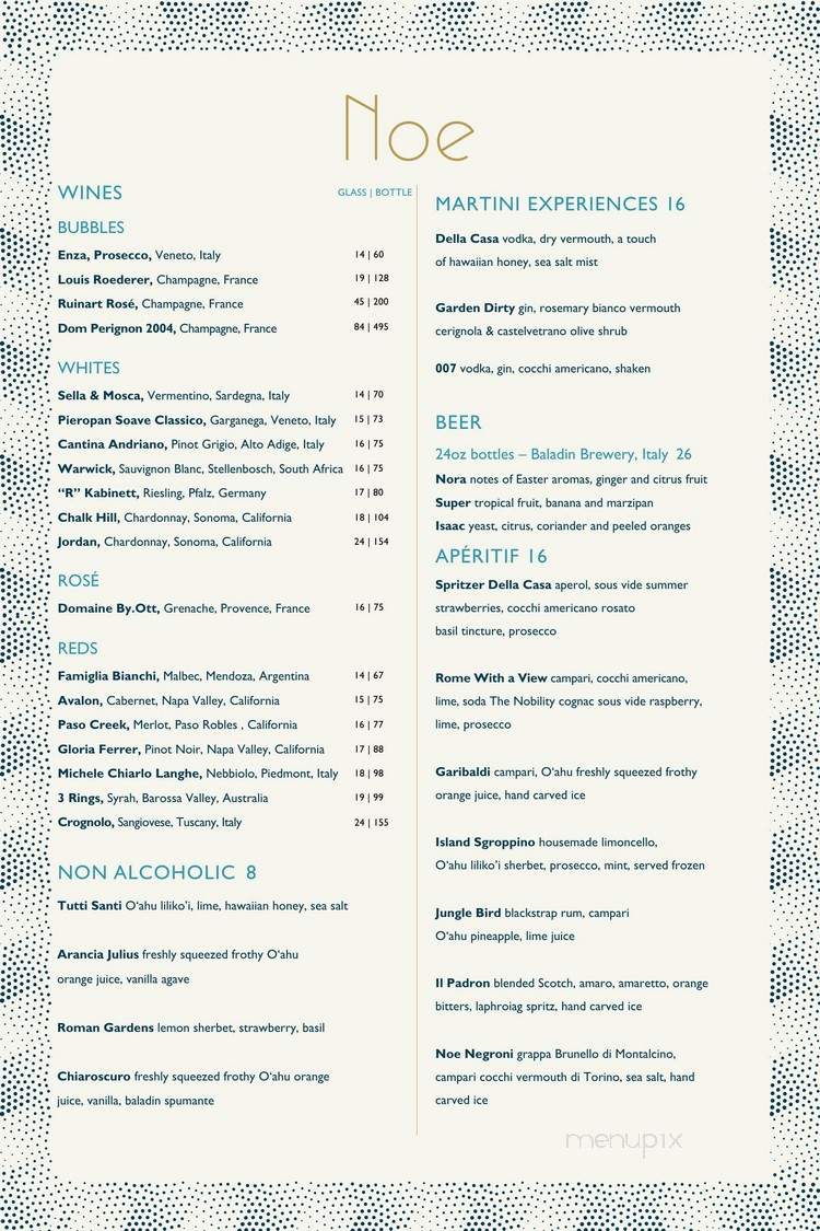 Noe - Kapolei, HI menu_pic