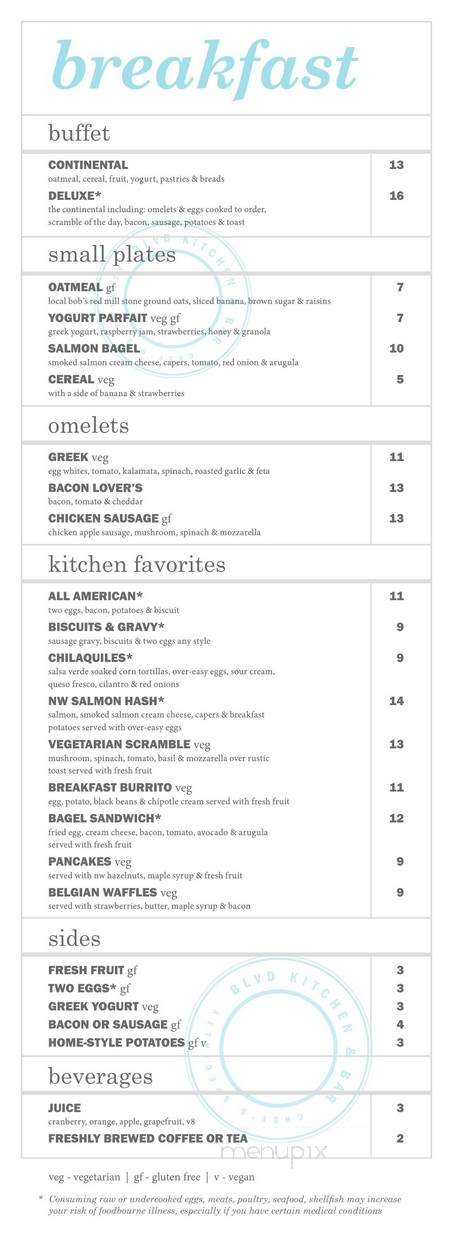 BLVD Kitchen & Bar - Portland, OR menu_pic