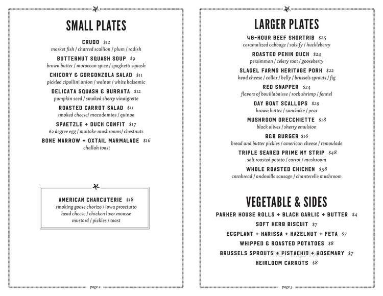Baptiste & Bottle - Chicago, IL menu_pic