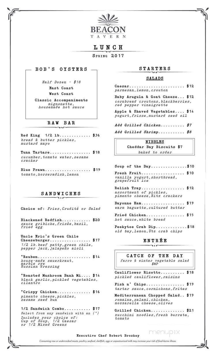 Beacon Tavern - Chicago, IL menu_pic