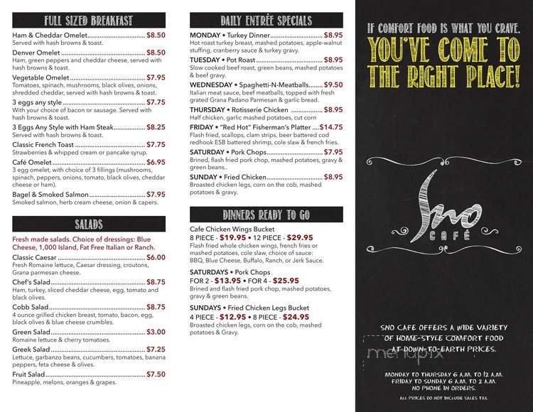 Sno Deli - Snoqualmie, WA menu_pic