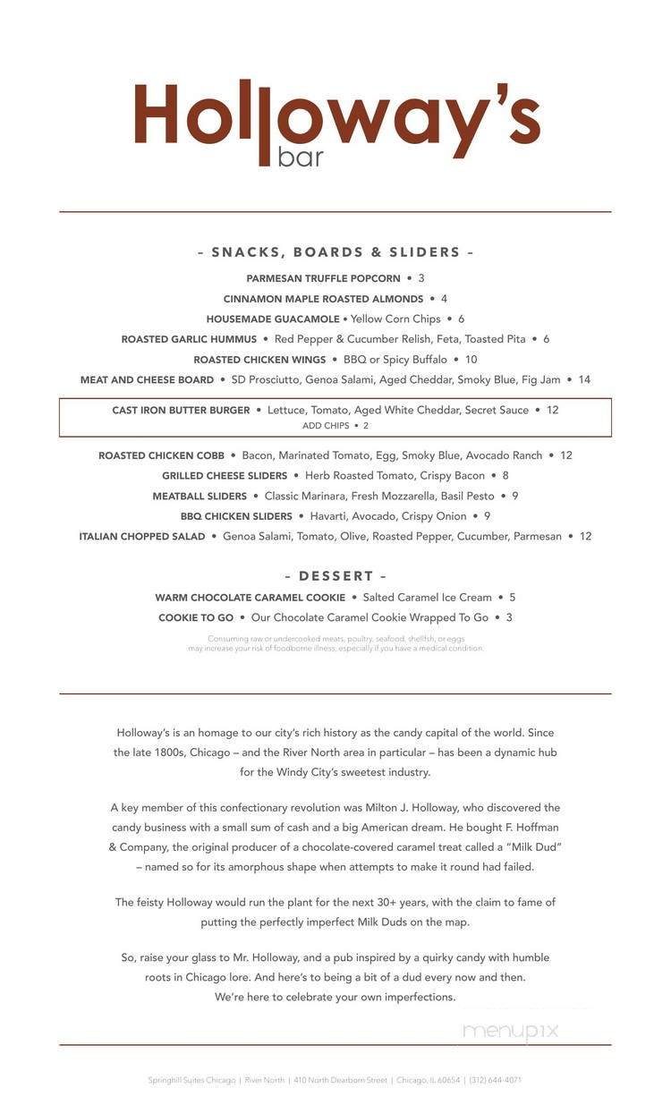 Holloway's Bar - Chicago, IL menu_pic