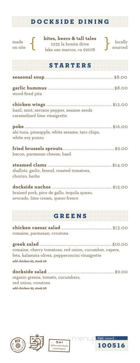 Decoy Restaurant - San Marcos, CA menu_pic