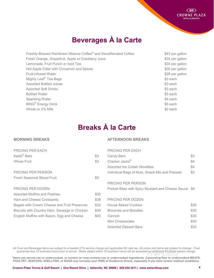Overlook Restaurant - Asheville, NC menu_pic