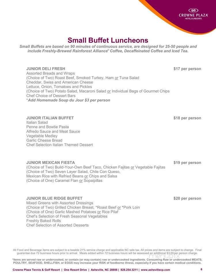 Overlook Restaurant - Asheville, NC menu_pic