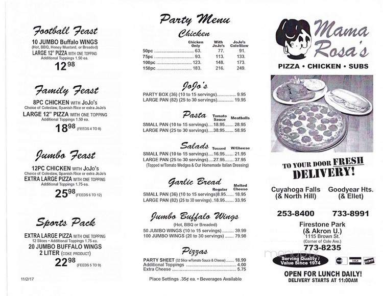 Mama Rosa's Pizza & Sub - Akron, OH