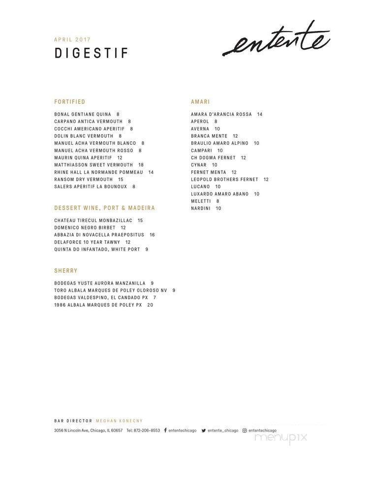 Entente - Chicago, IL menu_pic