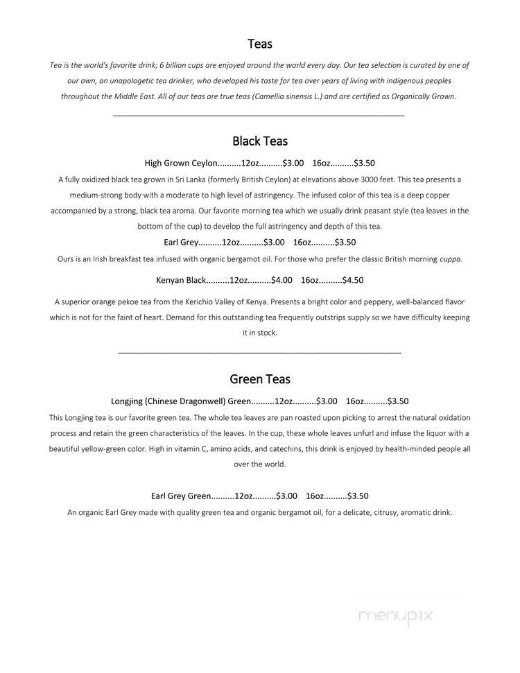 Grateful Brew - Greenville, SC menu_pic