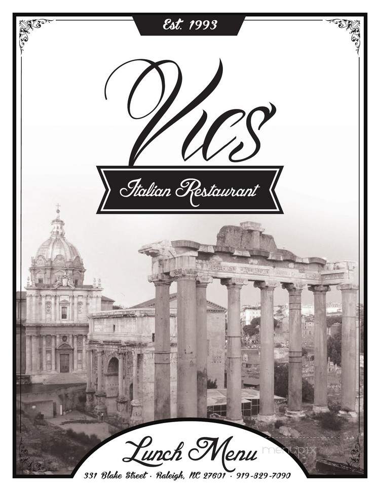 Vic's Italian Restaurant & Pizzeria - Raleigh, NC menu_pic