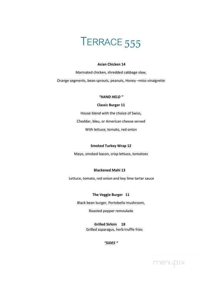Terrace 555 Restaurant and Bar - Fort Lauderdale, FL menu_pic