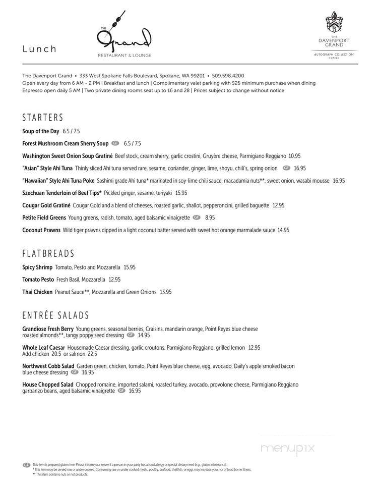 The Grand Restaurant & Lounge - Spokane Falls, WA menu_pic