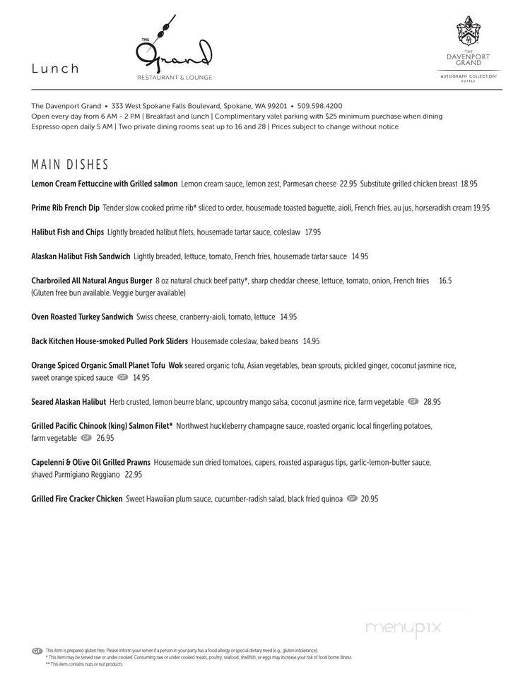 The Grand Restaurant & Lounge - Spokane Falls, WA menu_pic