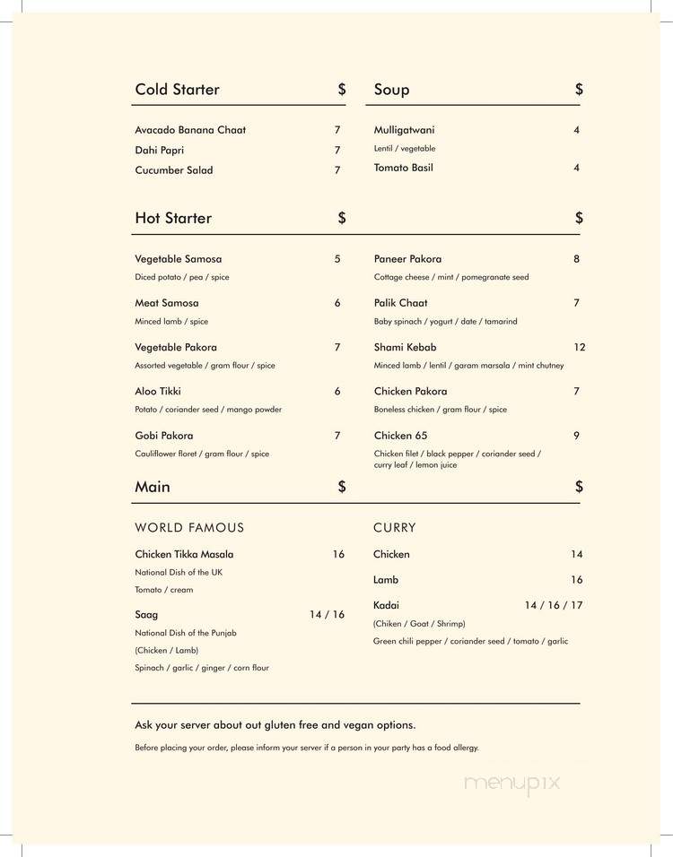 Masala Bay Indian Kitchen - Littleton, MA menu_pic