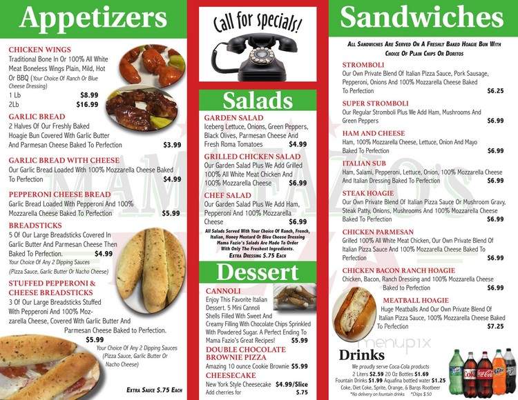 Mama Fazio's Pizza - Crawfordsville, IN menu_pic