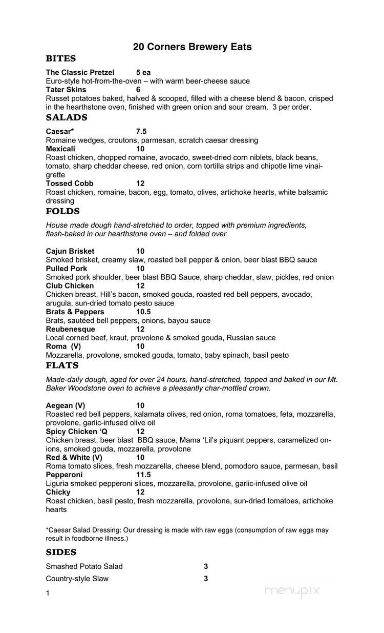 20 Corners Brewery - Woodinville, WA menu_pic