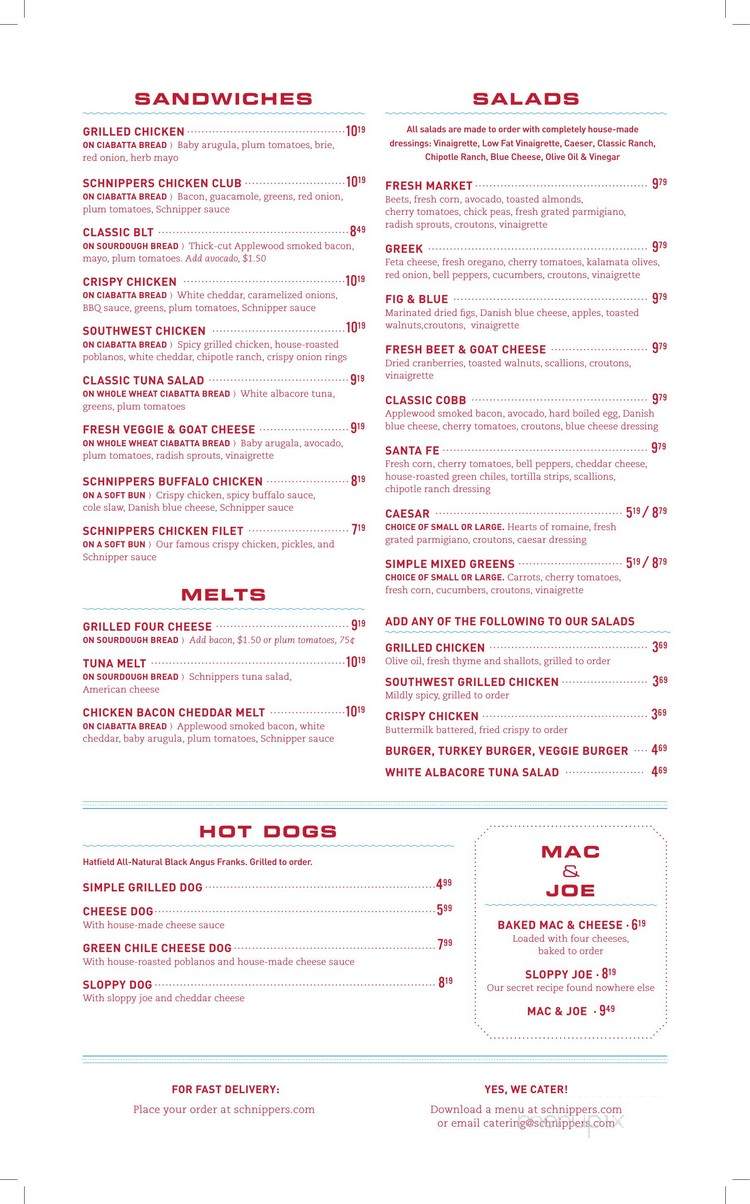 Schnipper's - New York, NY menu_pic