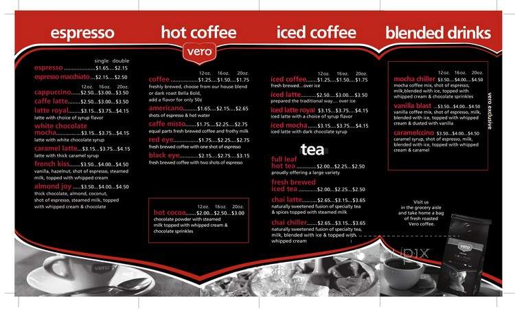 Vero's Caffe & Gelato - Chicago, IL menu_pic