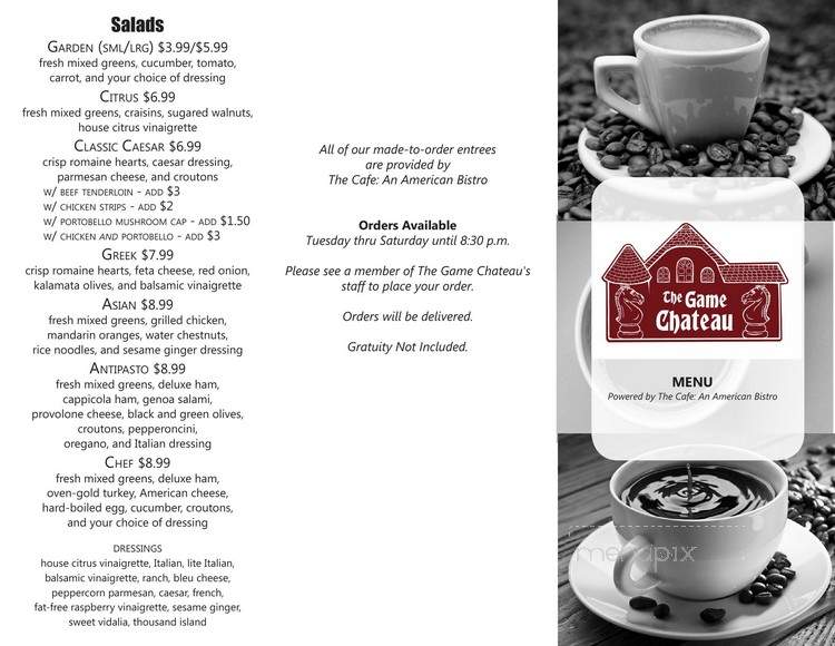 The Game Chateau - Wilkes-Barre, PA menu_pic