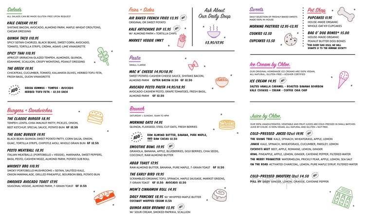 by CHLOE - Los Angeles, CA menu_pic