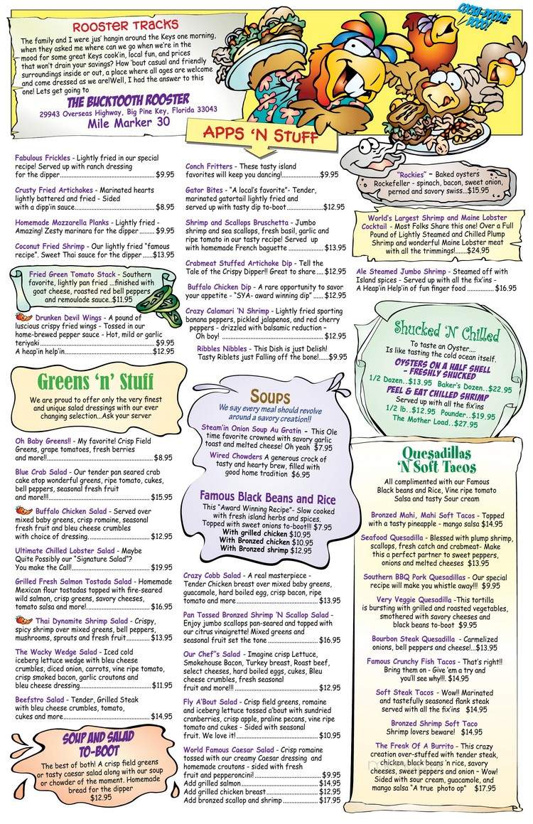Bucktooth Rooster - Big Pine Key, FL menu_pic