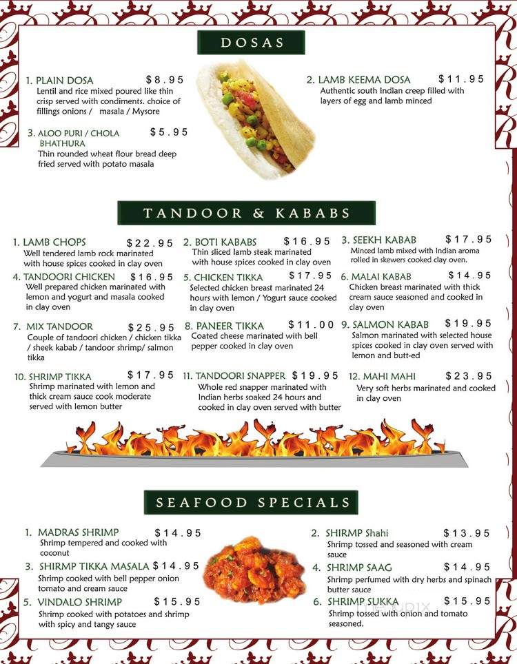 Royal Indian Cuisine - Temple Terrace, FL menu_pic