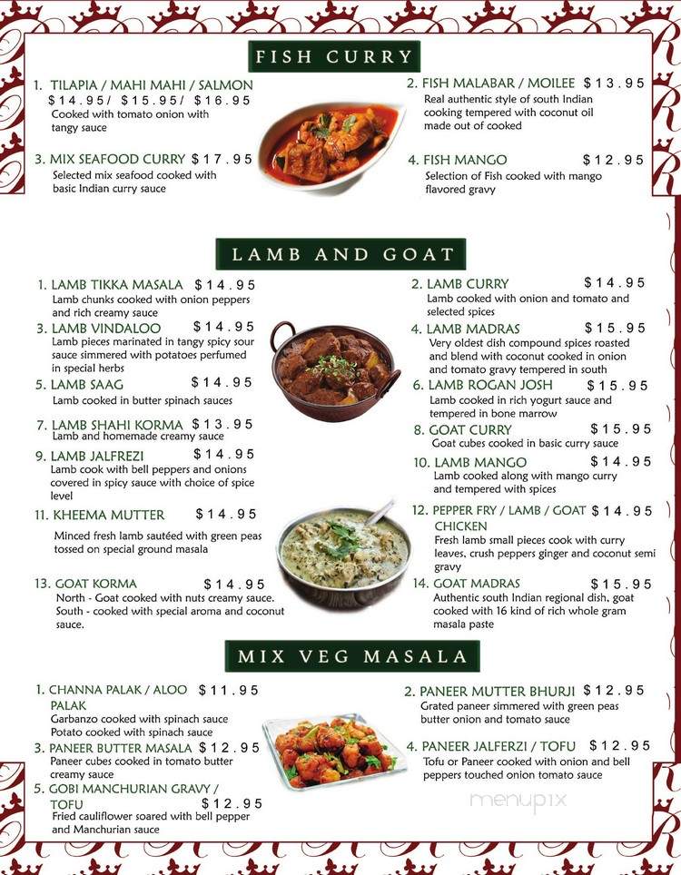 Royal Indian Cuisine - Temple Terrace, FL menu_pic