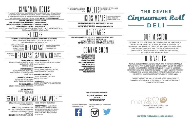 The Devine Cinnamon Roll Deli - Columbia, SC menu_pic