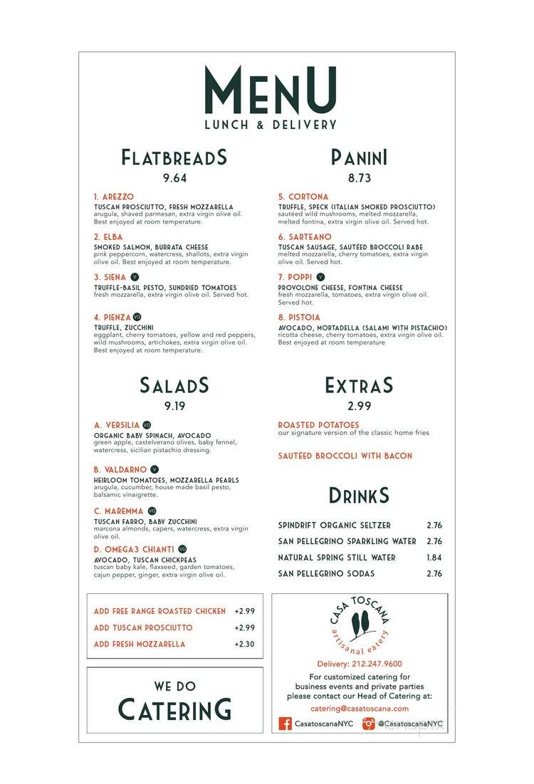 Casa Toscana - New York, NY menu_pic