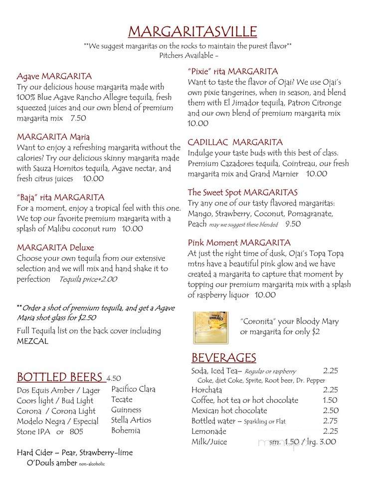 Agave Maria Restaraunt & Cantina - Camarillo, CA menu_pic
