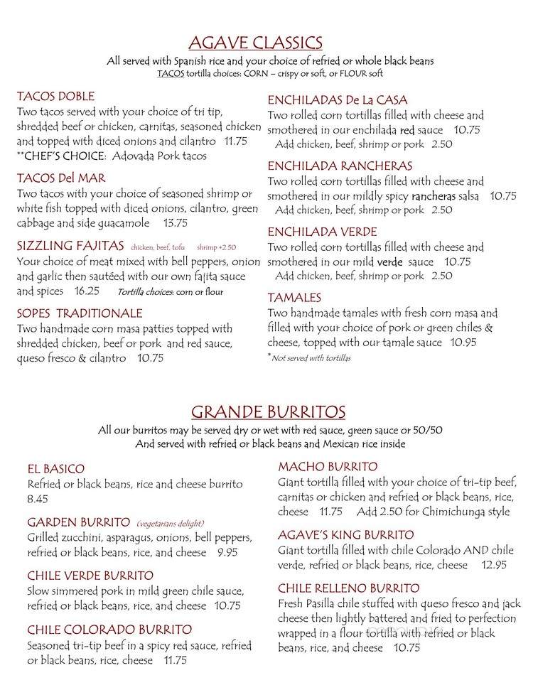Agave Maria Restaraunt & Cantina - Camarillo, CA menu_pic