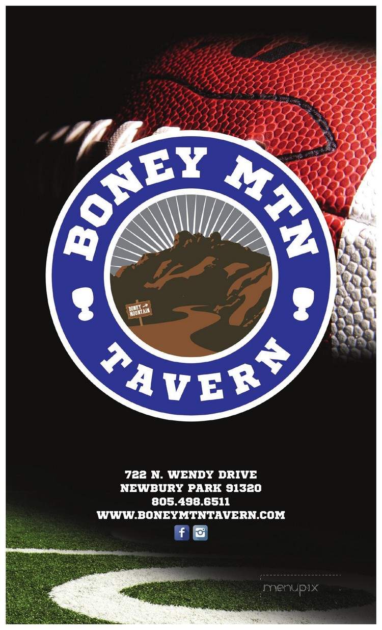 Boney Mountain Tavern - Newbury Park, CA menu_pic