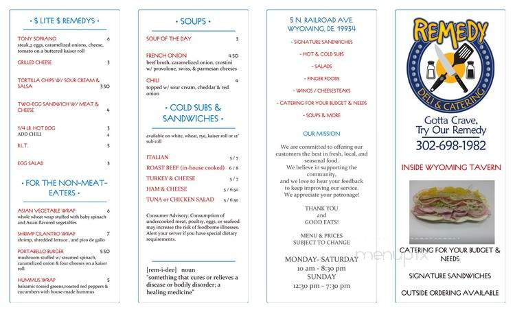 Wyoming Tavern - Wyoming, DE menu_pic