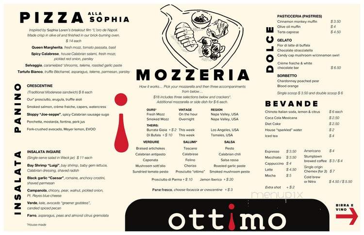 Ottimo - Yountville, CA menu_pic