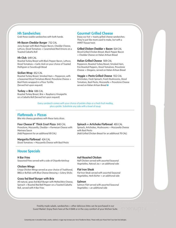 H Bar - Bellevue, WA menu_pic