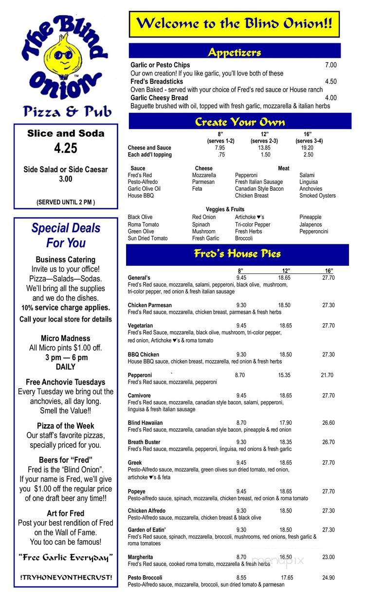 The Blind Onion - Vancouver, WA menu_pic