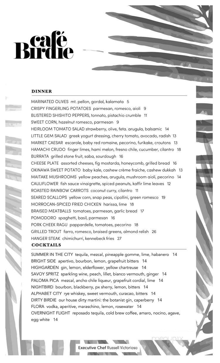 Cafe Birdie - Los Angeles, CA menu_pic