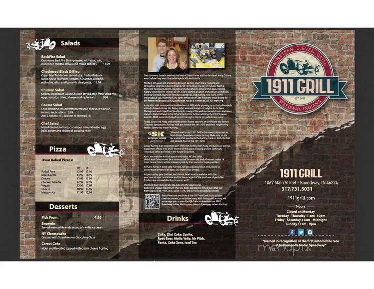 1911 Grill - Speedway, IN menu_pic