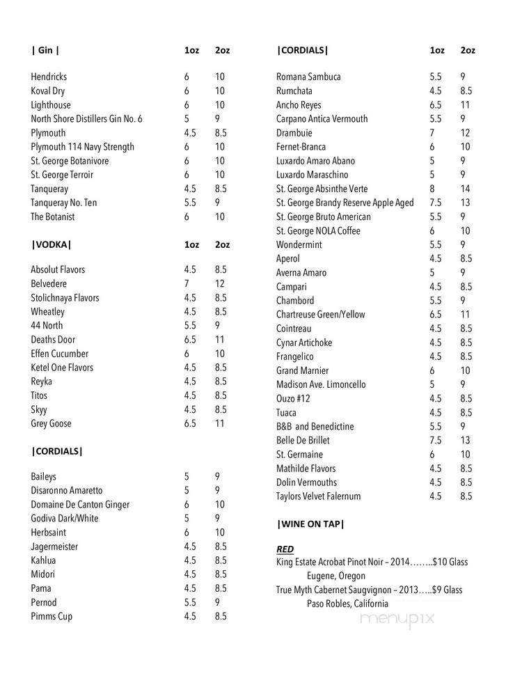 Cask & Ale - Madison, WI menu_pic