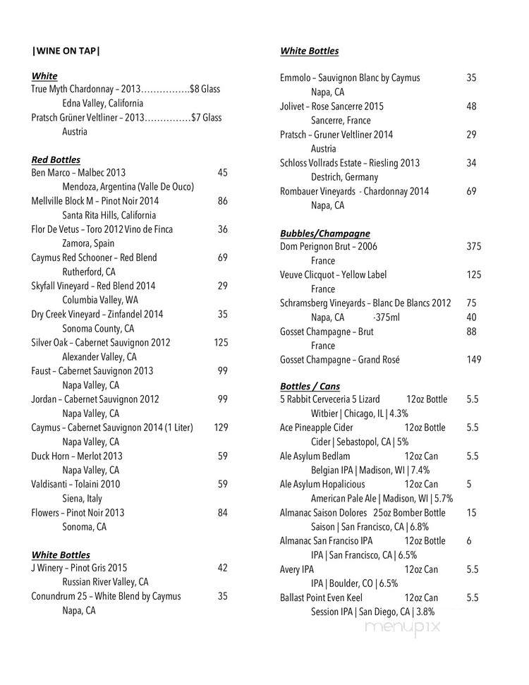 Cask & Ale - Madison, WI menu_pic