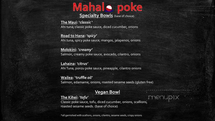 Aloha Poke - Los Angeles, CA menu_pic