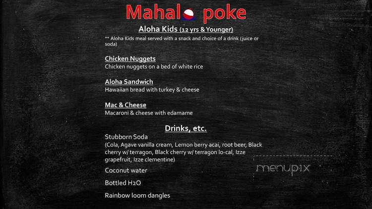 Aloha Poke - Los Angeles, CA menu_pic