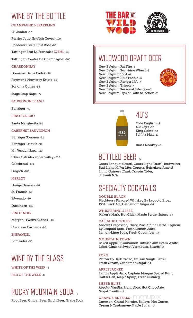 The Bar - Snowmass Village, CO menu_pic