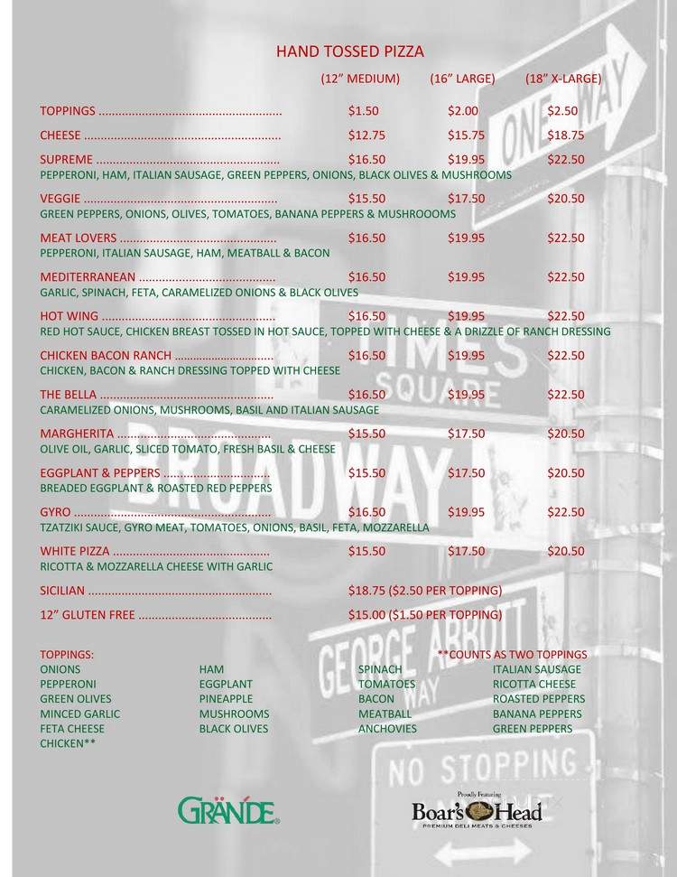 Caffe Portofino - Fort Myers, FL menu_pic