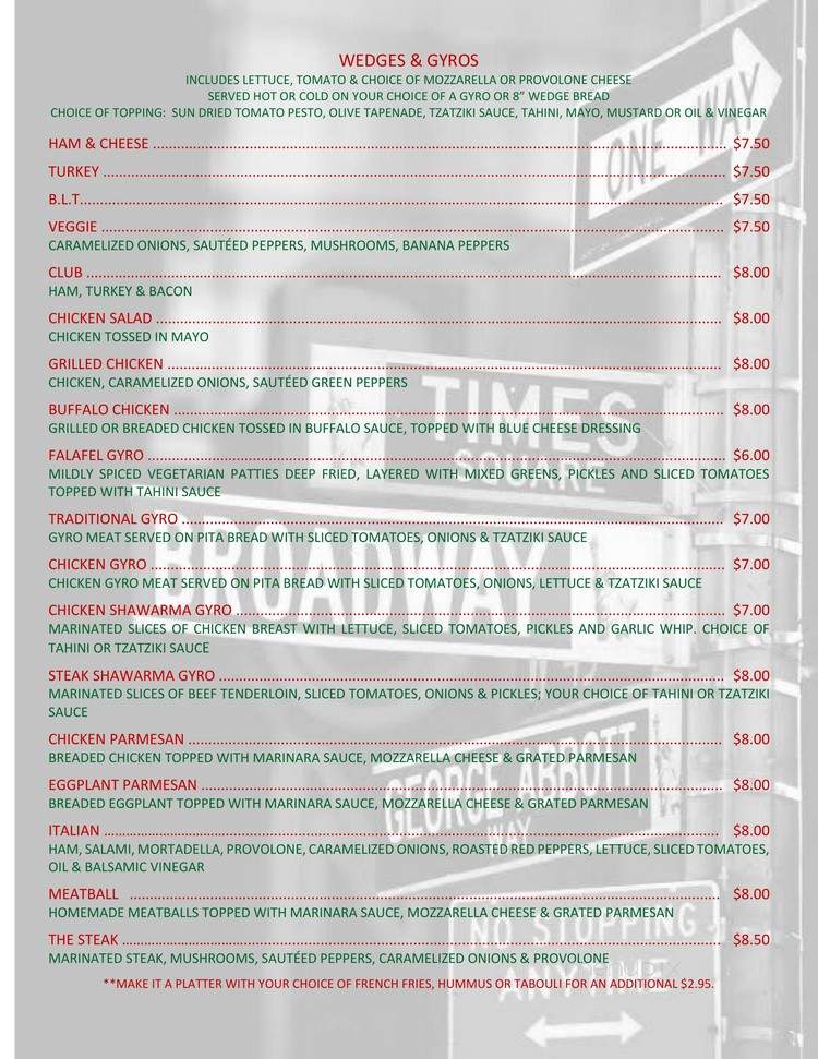 Caffe Portofino - Fort Myers, FL menu_pic