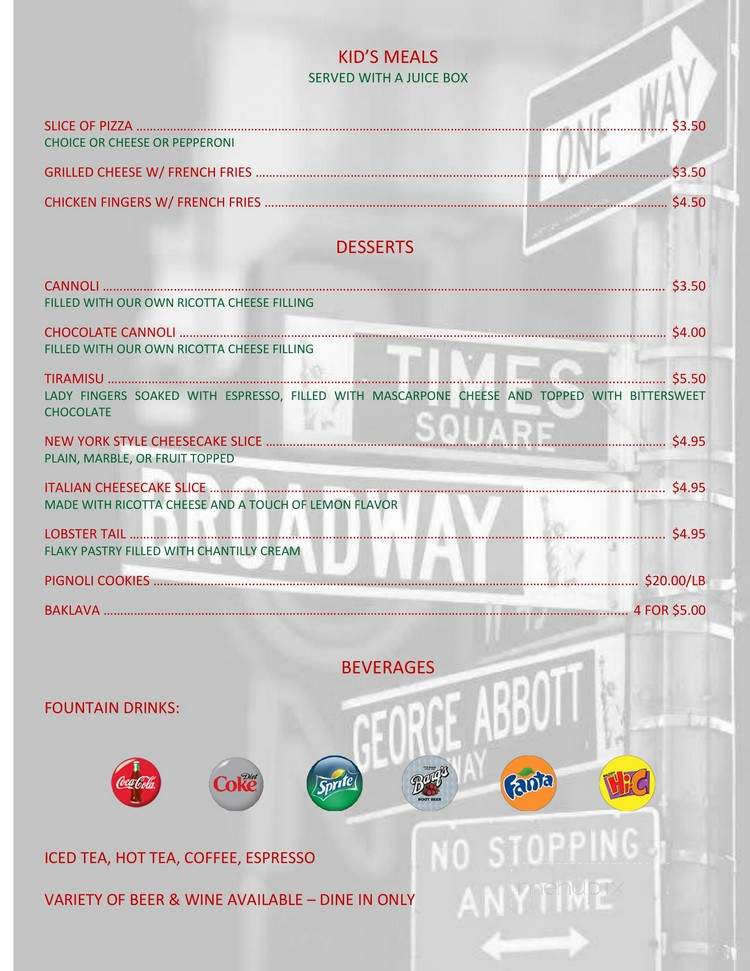 Caffe Portofino - Fort Myers, FL menu_pic