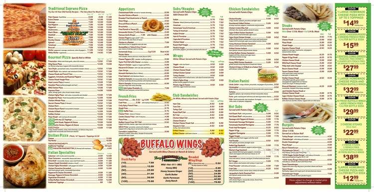 Tony Sopranos Pizza - Cinnaminson, NJ menu_pic