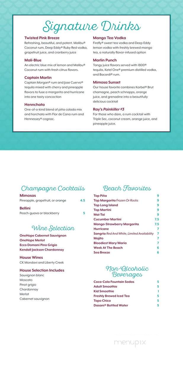 The Painted Marlin Grille - South Padre Island, TX menu_pic