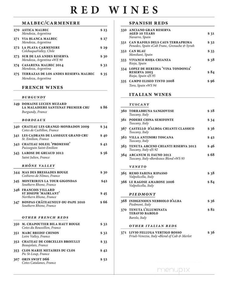 Vinos on Galt Mile - Fort Lauderdale, FL menu_pic